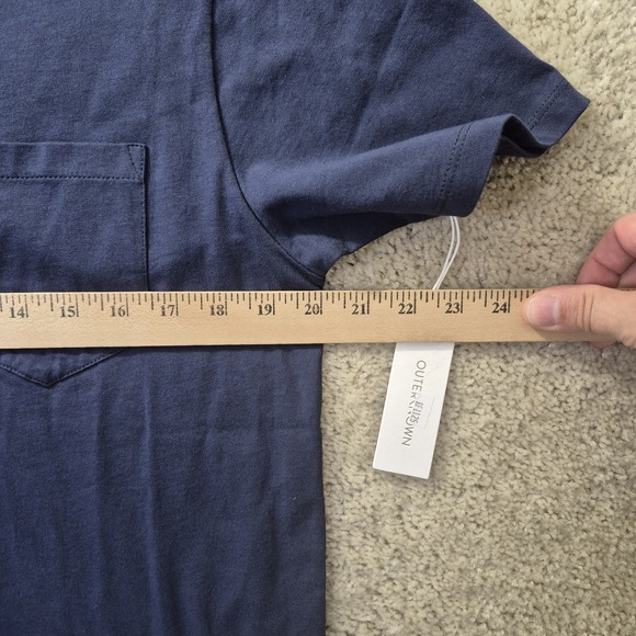 Outerknown Pocket T Shirt Mens Small Blue Preppy Minimalist Capsule Academia New - Picture 5 of 7